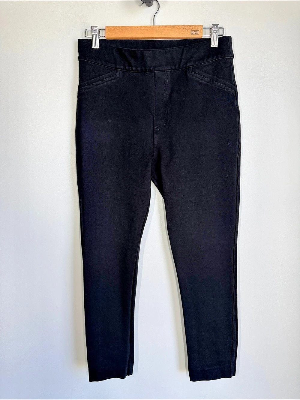 Spanx The Perfect Ankle Back Seam Skinny Black Pants Size Medium 20251R
